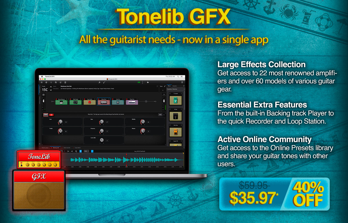 TL GFX - Everything a guitarist needs in one app | Get 40% off until the end of August 2023.